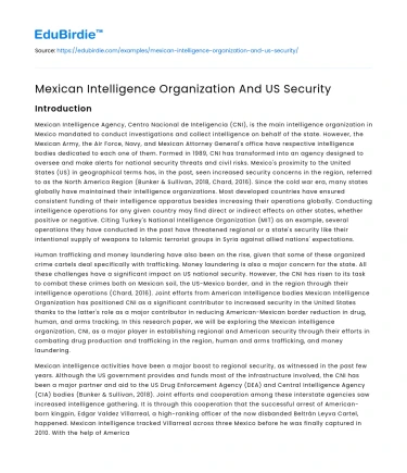 Mexican Intelligence Organization And US Security