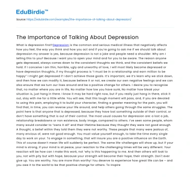 The Importance of Talking About Depression