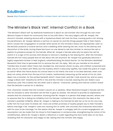 The Minister’s Black Veil’: Internal Conflict in a Book