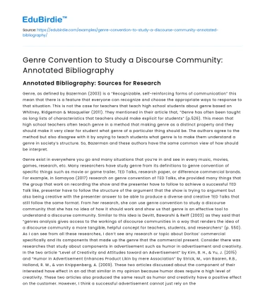 Discourse Communities through Genre Conventions