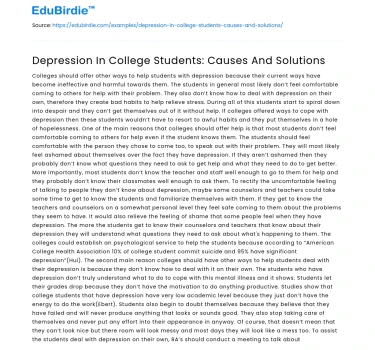 Depression In College Students: Causes And Solutions