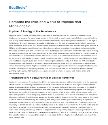 Compare the Lives and Works of Raphael and Michelangelo