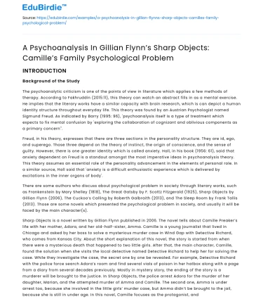 Family psychological issues in Sharp Objects