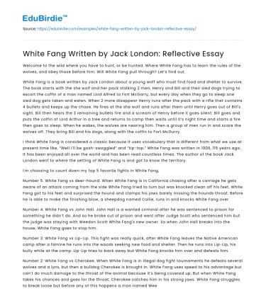 Themes in Jack London’s White Fang