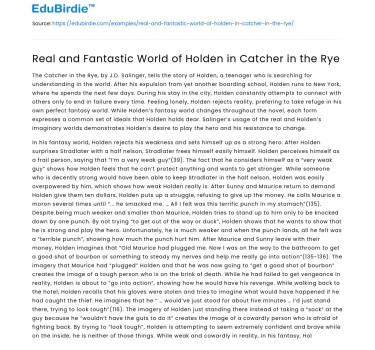 Real and Fantastic World of Holden in Catcher in the Rye