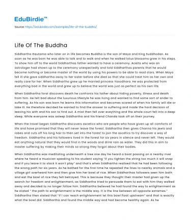 The Enlightened Journey of Siddhartha Gautama