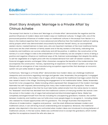 Short Story Analysis: ‘Marriage is a Private Affair’ by Chinua Achebe
