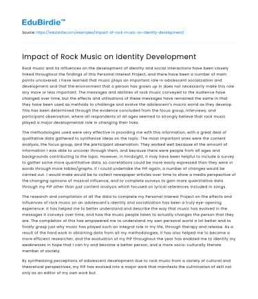 Impact of Rock Music on Identity Development