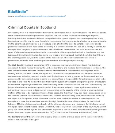 Criminal Courts in Scotland