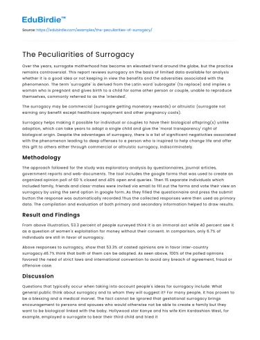 The Peculiarities of Surrogacy