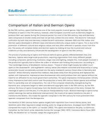 Comparison of Italian and German Opera