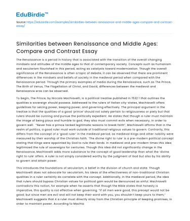 Renaissance vs Middle Ages: Compare/Contrast