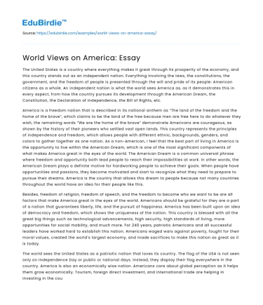 World Views on America: Essay