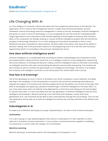 Life Changing With AI