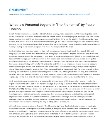 What Is a Personal Legend in ‘The Alchemist’ by Paulo Coelho