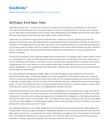 Birthday And New Year