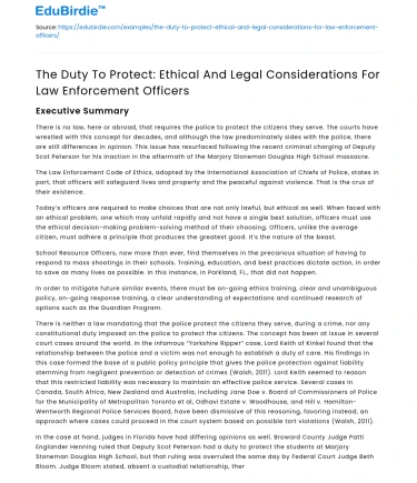 Law Enforcement Duty: Ethical & Legal Considerations