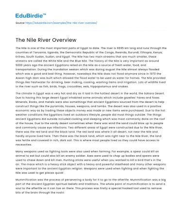 The Nile River Overview