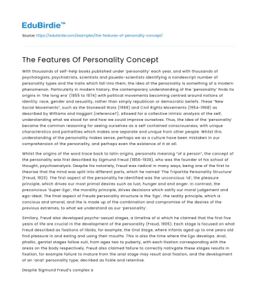 The Features Of Personality Concept