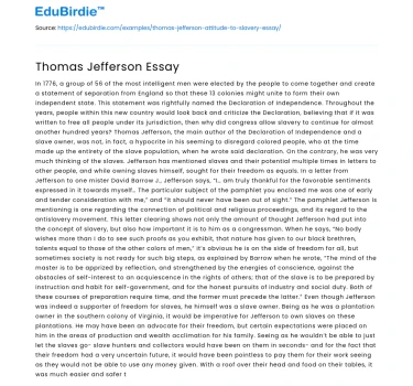 Thomas Jefferson Essay