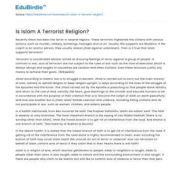 Is Islam A Terrorist Religion?