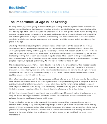The Importance Of Age In Ice Skating