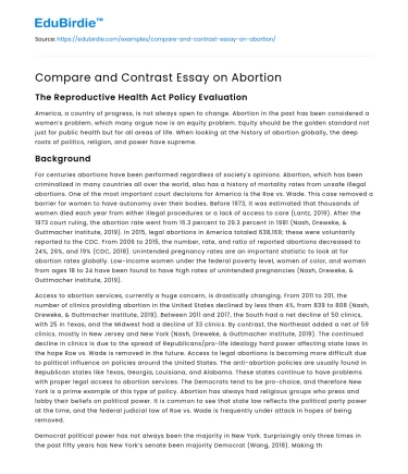 Compare and Contrast Essay on Abortion
