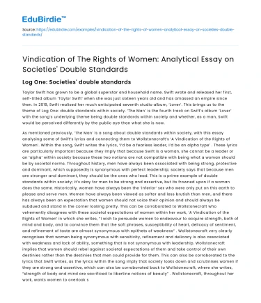 Analyzing Societal Double Standards in Women’s Rights