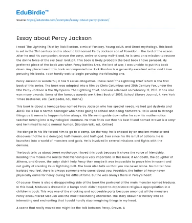 Essay about Percy Jackson
