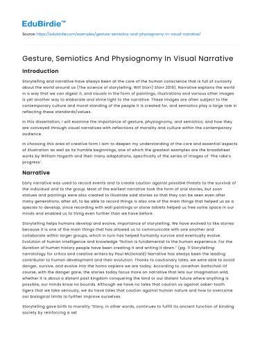 Gesture, Semiotics And Physiognomy In Visual Narrative