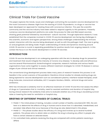 Clinical Trials For Covid Vaccine