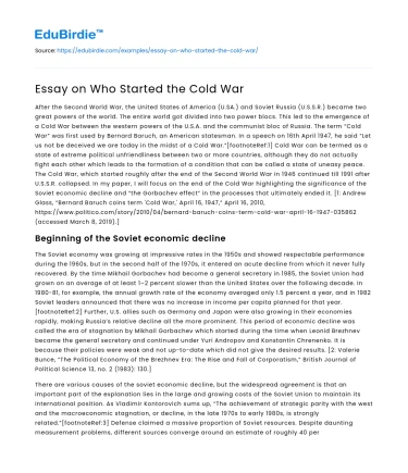 Essay on Who Started the Cold War