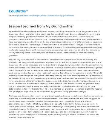 Lesson I Learned from My Grandmother