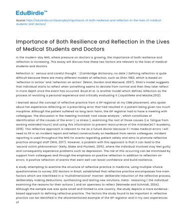 Resilience and reflection in medical education