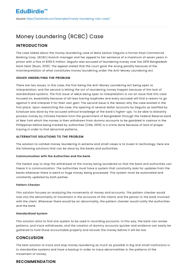 Money Laundering (RCBC) Case