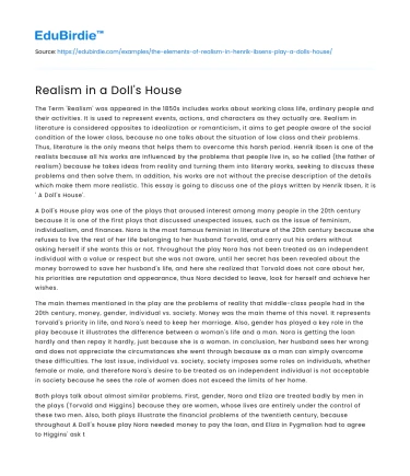 Realism in a Doll’s House