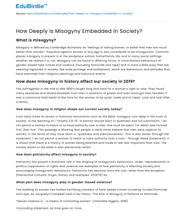 How Deeply Is Misogyny Embedded In Society?