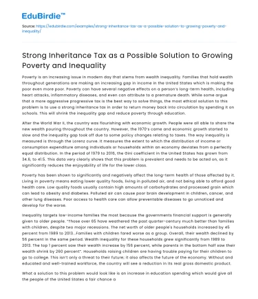 Strong Inheritance Tax for Poverty and Inequality