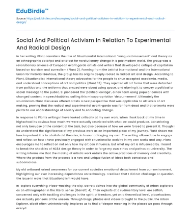 Social & Political Activism in Experimental Design