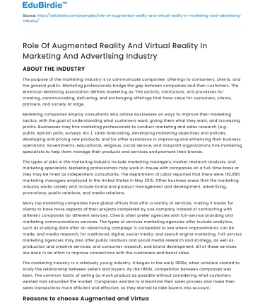 AR and VR in Marketing and Advertising Industry