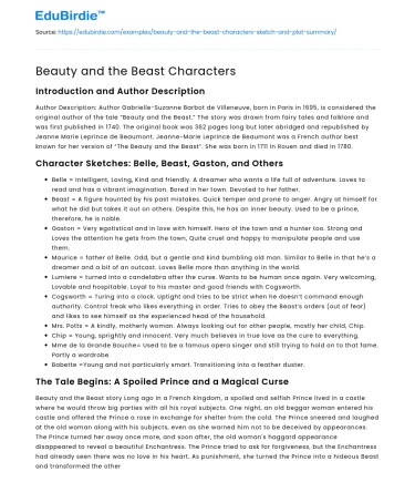 Beauty and the Beast Characters