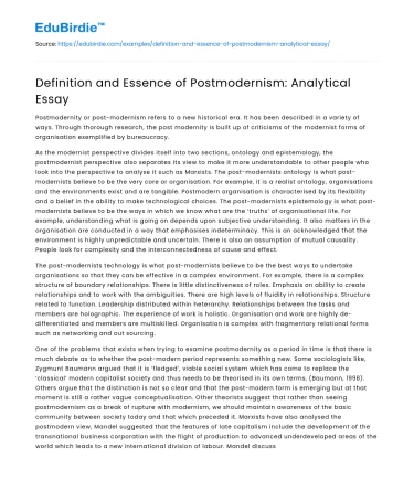 The Core of Postmodernism