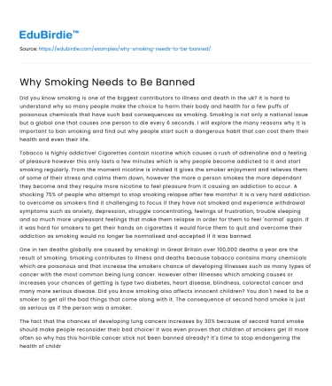 Why Smoking Needs to Be Banned