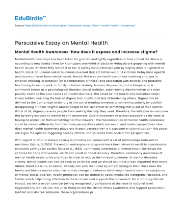 Persuasive Essay on Mental Health