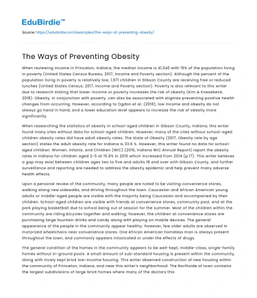 The Ways of Preventing Obesity