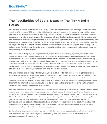Social Dynamics in A Doll’s House