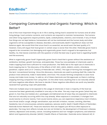 Comparing Conventional and Organic Farming: Which Is Better?