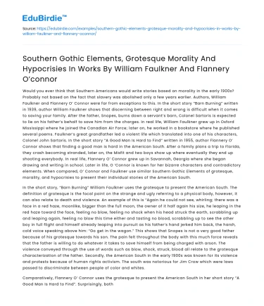 Southern Gothic themes in Faulkner & O’Connor’s works