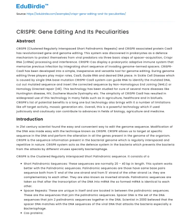 CRISPR: Gene Editing And Its Peculiarities
