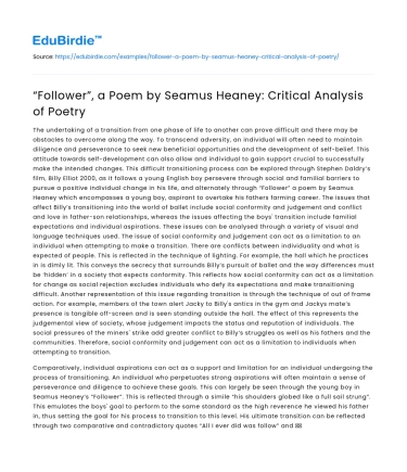 “Follower”, a Poem by Seamus Heaney: Critical Analysis of Poetry